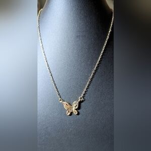 Sensitive Ears brand butterfly pendant on silvery chain.NWT.